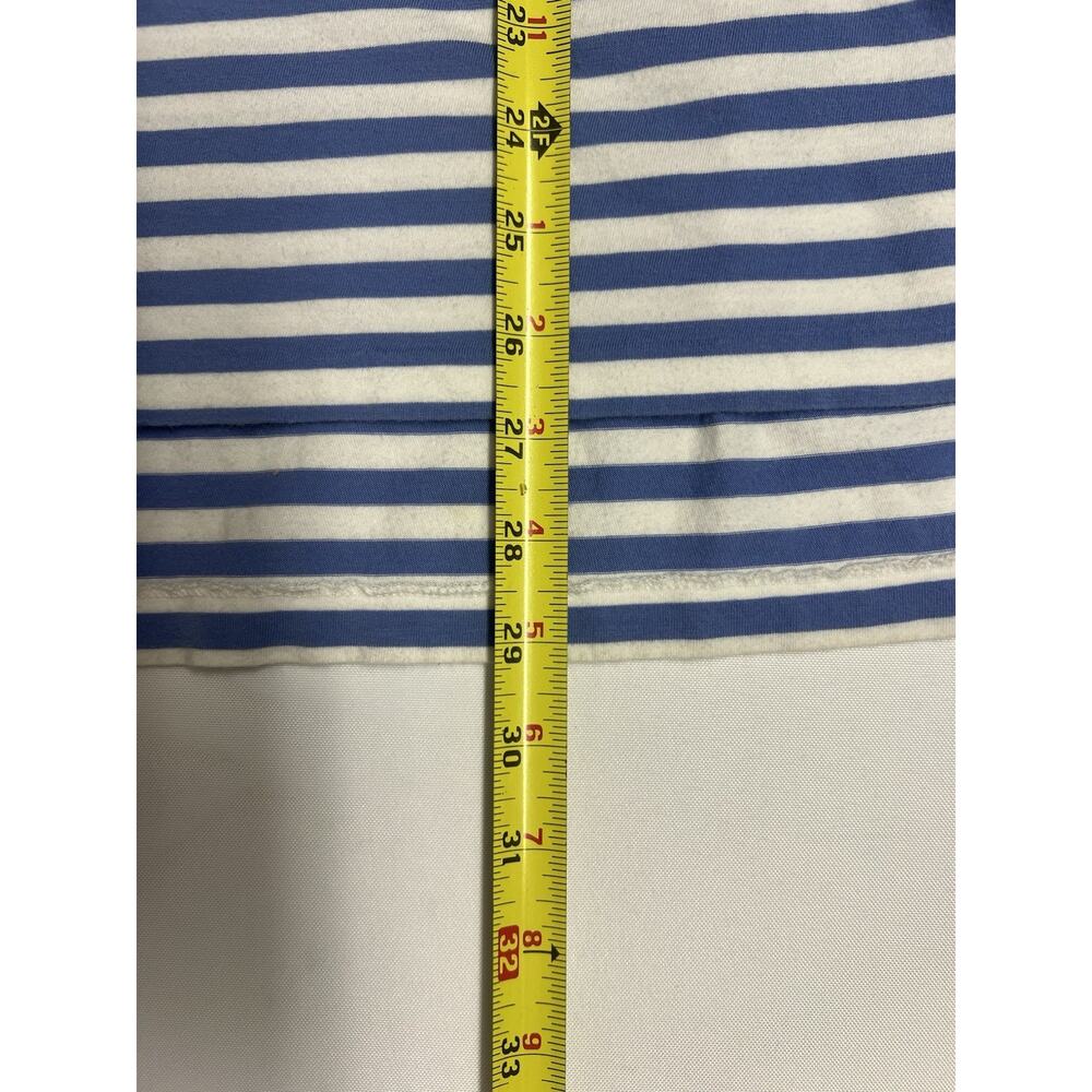 Polo Ralph Lauren Mens XL Short Sleeve Polo Shirt Blue Stripe Orange Logo Preppy - Picture 9 of 9